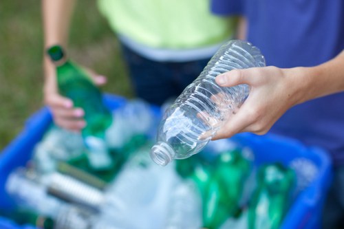 Various types of business waste including paper and electronics
